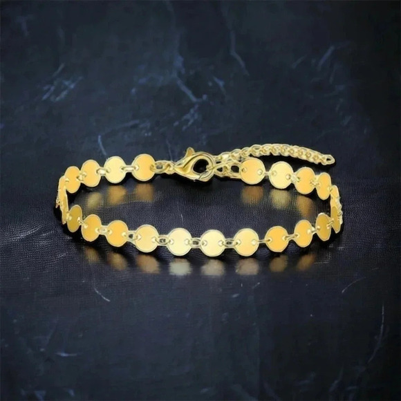 Circles Gold Anklet Bracelet - Picture 2 of 5
